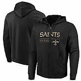 Men's New Orleans Saints Majestic Hyper Stack Full Zip Hoodie Black,baseball caps,new era cap wholesale,wholesale hats
